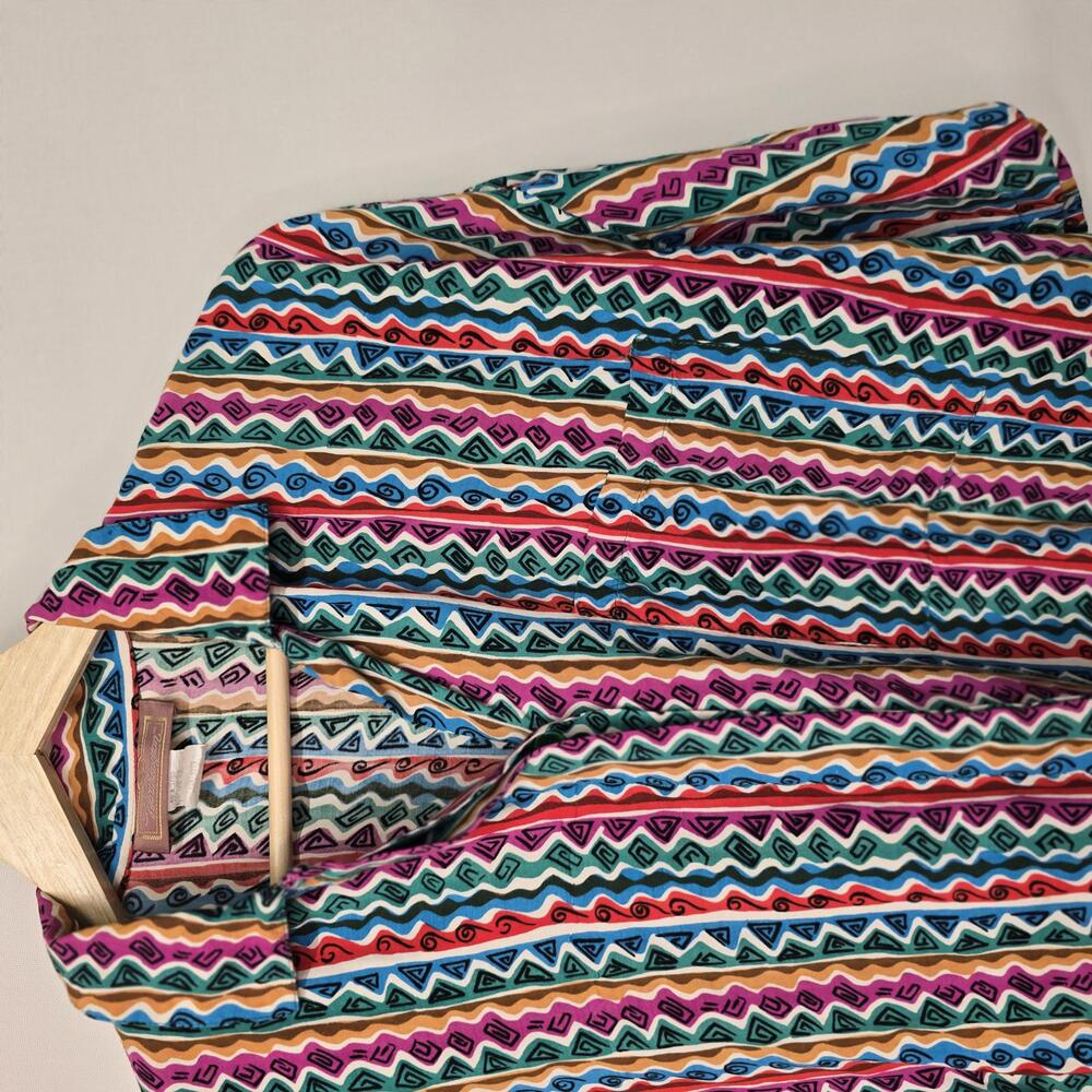 Worthington Multicolor Zigzag Button Down Shirt - image 3